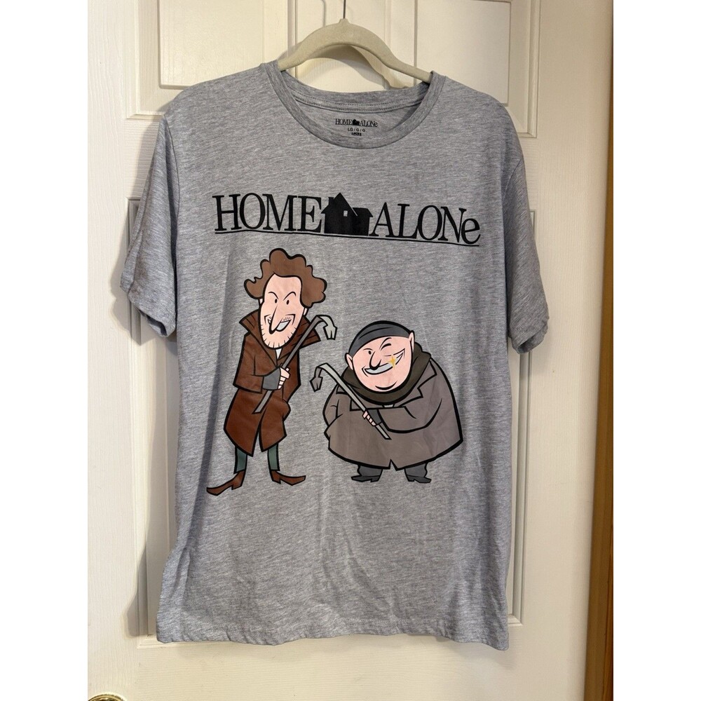 Home Alone Wet Bandits Graphic T Shirt Mens Large Gray Movie Tee